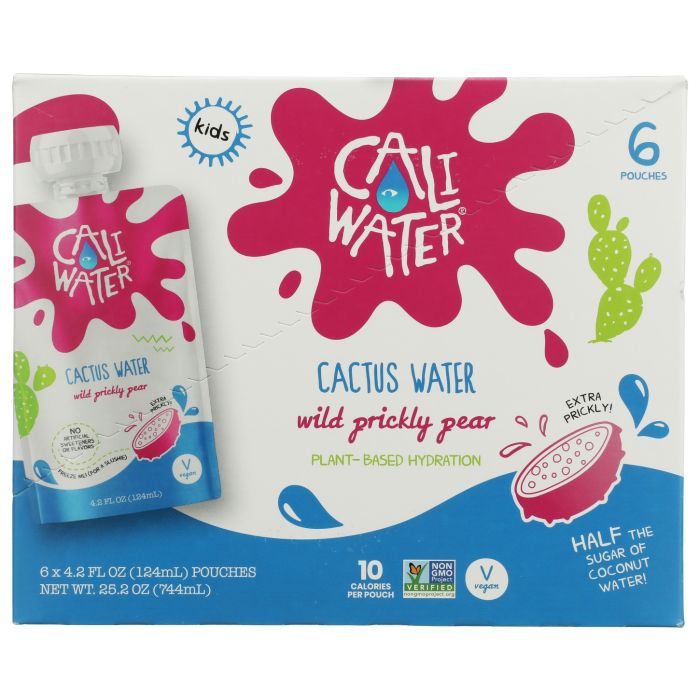 CALIWATER: Prickly Pear Kids Pouches 6 Count, 25.2 fo