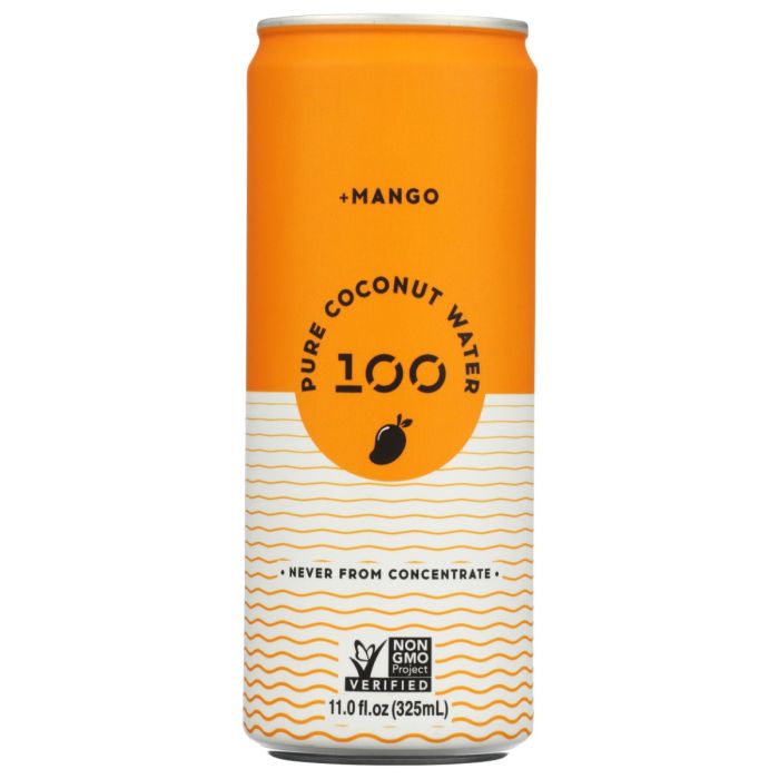 100 COCONUTS: Pure Coconut Mango Water, 11 fo