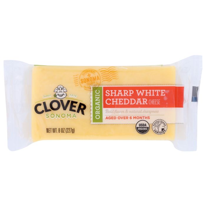 CLOVER SONOMA: Organic Sharp White Cheddar Cheese Block, 8 oz