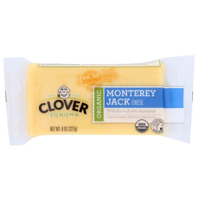 CLOVER SONOMA: Organic Monterey Jack Cheese Block, 8 oz