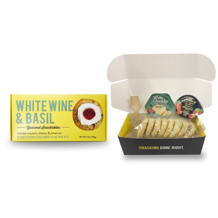 CRACKEROLOGY: Snackable White Wine and Basil Crackerology Kit, 9.5 oz
