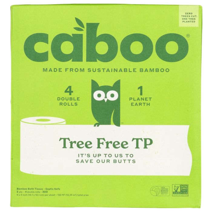 CABOO: Tree Free Bamboo Toilet Paper 4pk, 1 ea