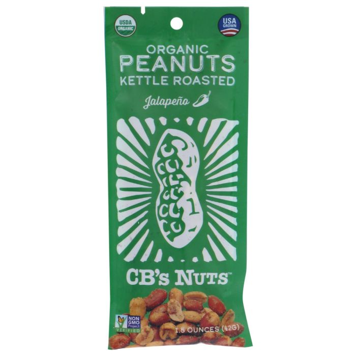 CBS NUTS: Organic Kettle Roasted Peanuts Jalapeno, 1.5 oz