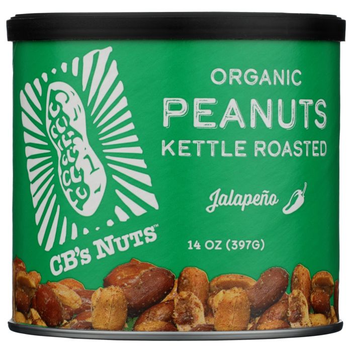 CBS NUTS: Organic Kettle Roasted Peanuts Jalapeno, 14 oz