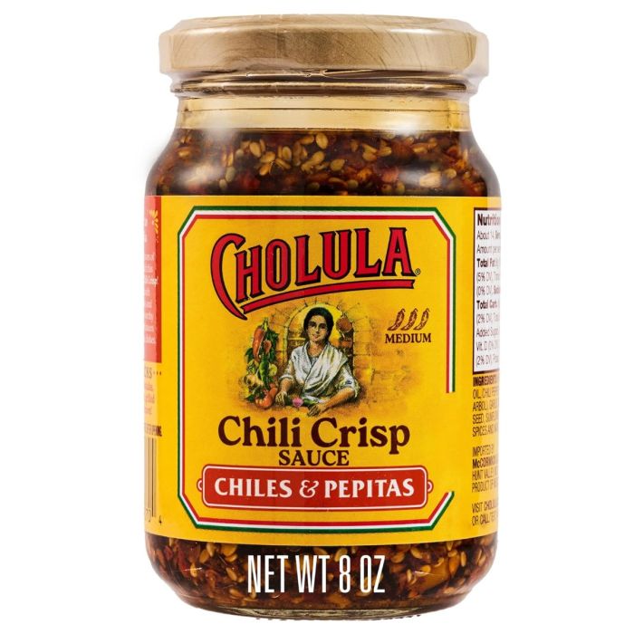CHOLULA: Chiles and Pepitas Chili Crisp Sauce, 8 oz