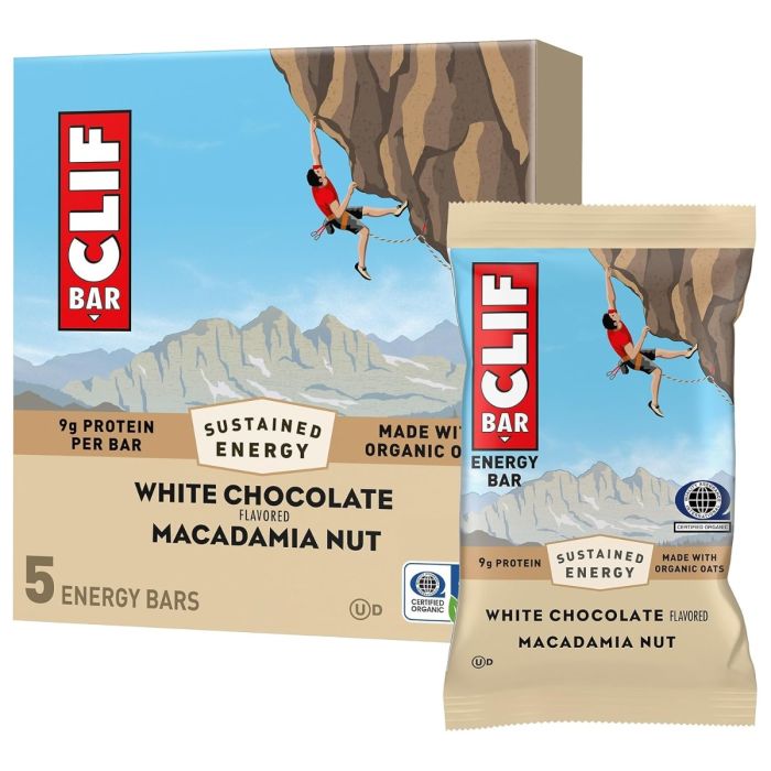 CLIF BAR: White Chocolate Macadamia Nut Flavor Minis 5 Count, 12 oz