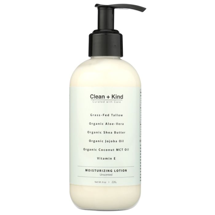 CLEAN AND KIND: Tallow Body Lotion Unscented, 8 fo