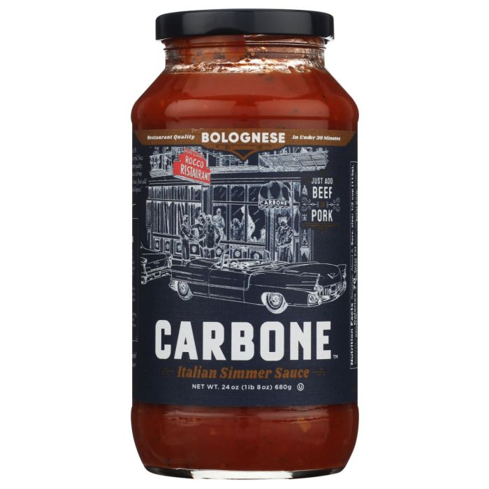 CARBONE: Bolognese Italian Simmer Sauce, 24 oz
