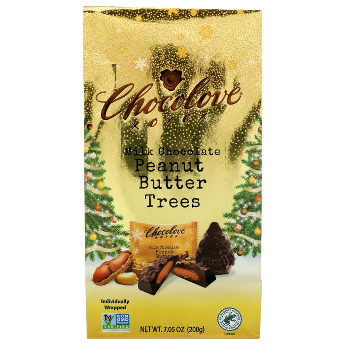CHOCOLOVE: Milk Chocolate Peanut Butter Trees, 7.05 oz