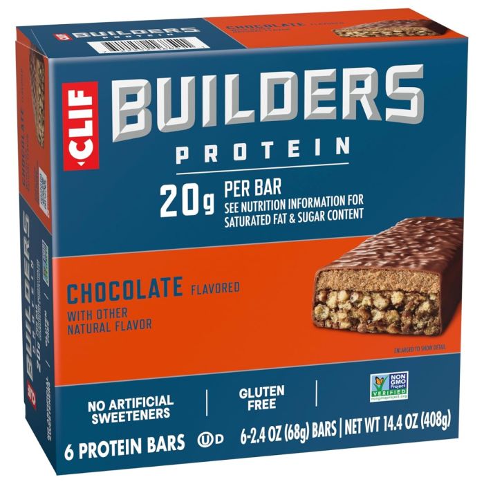 CLIF: Builders Protein Chocolate Bars Pack of 6, 14.4 oz
