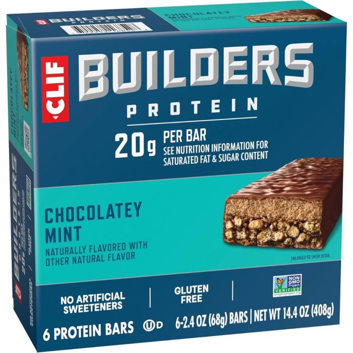 CLIF: Builders Protein Bar Chocolatey Mint Pack of 6, 14.4 oz