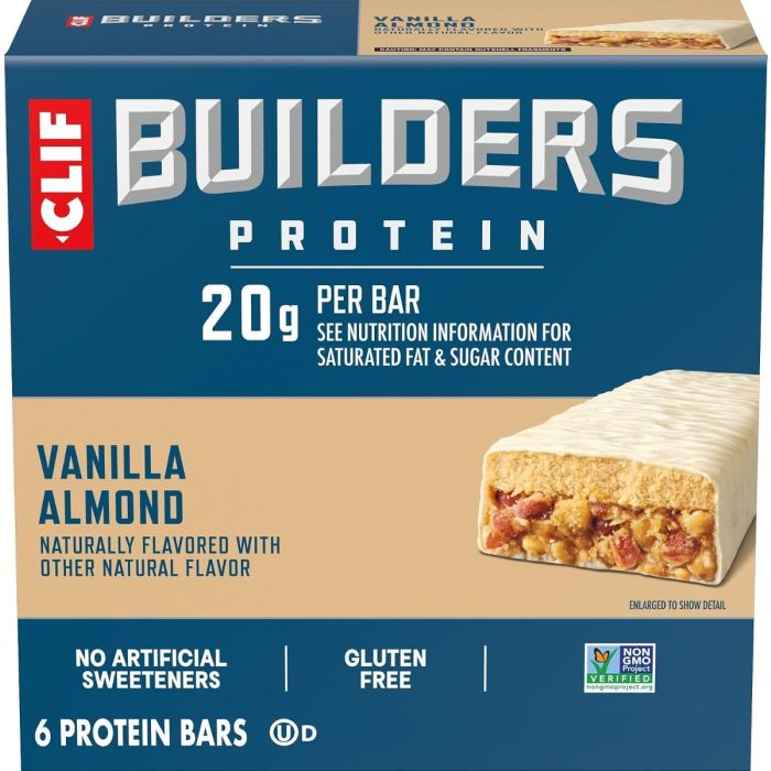 CLIF: Builders Protein Bars Vanilla Almond Pack of 6, 14.4 oz