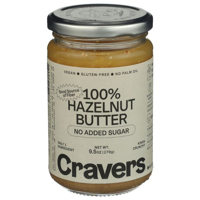 CRAVERS: Hazelnut Butter, 9.5 oz
