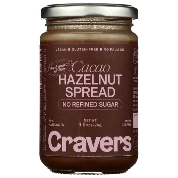 CRAVERS: Cacao Hazelnut Spread, 9.5 oz