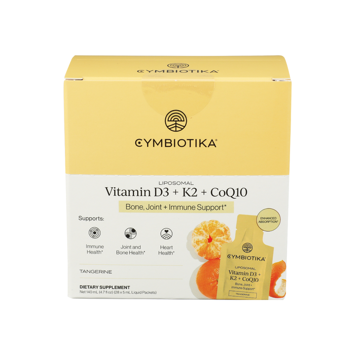 CYMBIOTIKA: Liposomal Vitamin D3 K2 CoQ10 28 Count, 4.7 fo