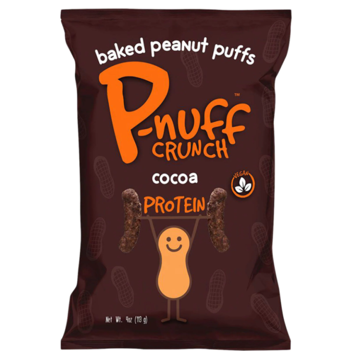 PNUFF: Baked Peanut Puffs Cocoa Flavor, 4 oz