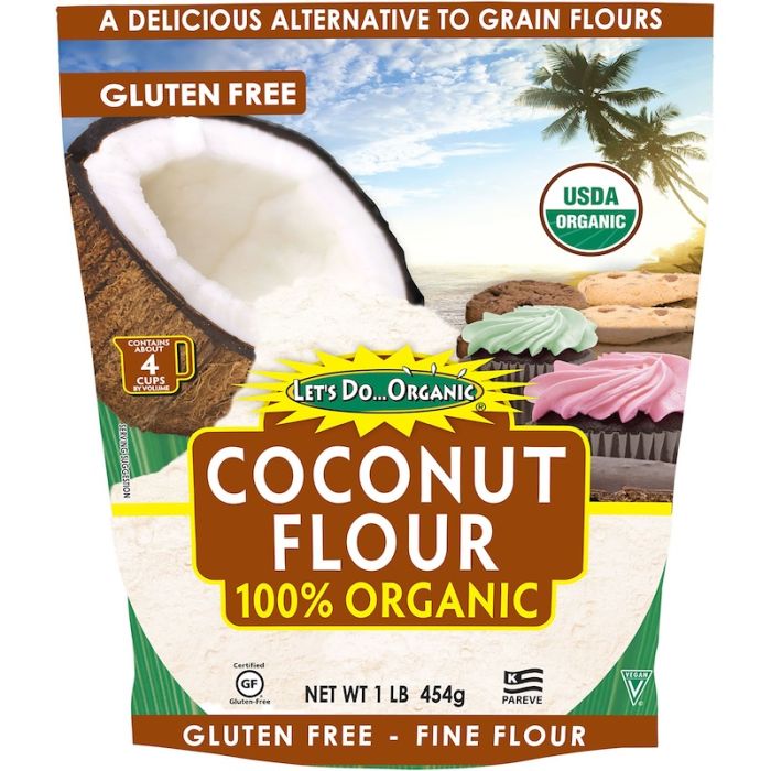 LETS DO ORGANICS: 100% Organic Coconut Flour, 16 oz