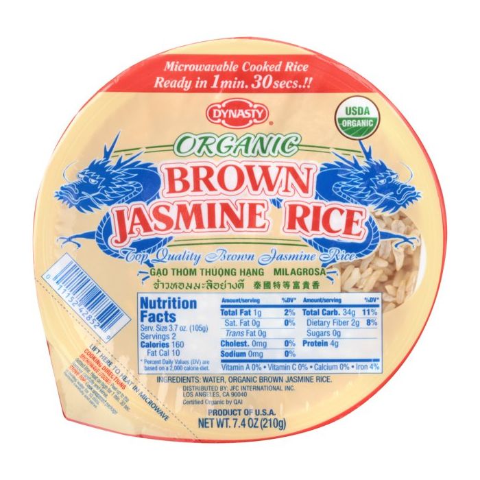 DYNASTY: Organic Brown Jasmine Rice, 7.4 oz