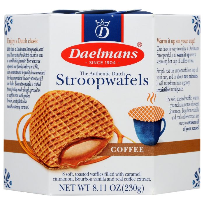DAELMANS: Coffee Stroopwafels In Hexa Box, 8.11 oz