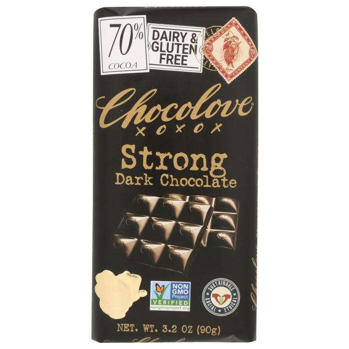 CHOCOLOVE: Strong Dark Chocolate Bar, 3.2 oz