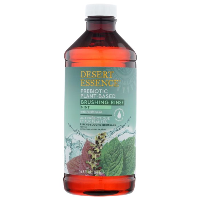 DESERT ESSENCE: Prebiotic Plant Based Brushing Rinse Mint, 15.8 fo