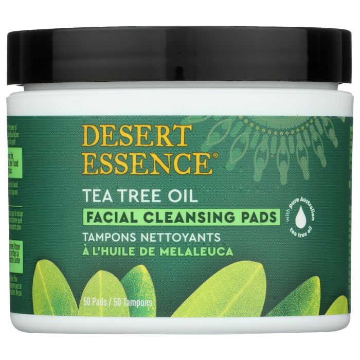 DESERT ESSENCE: Tea Tree Oil Facial Cleansing Pads, 50 pc