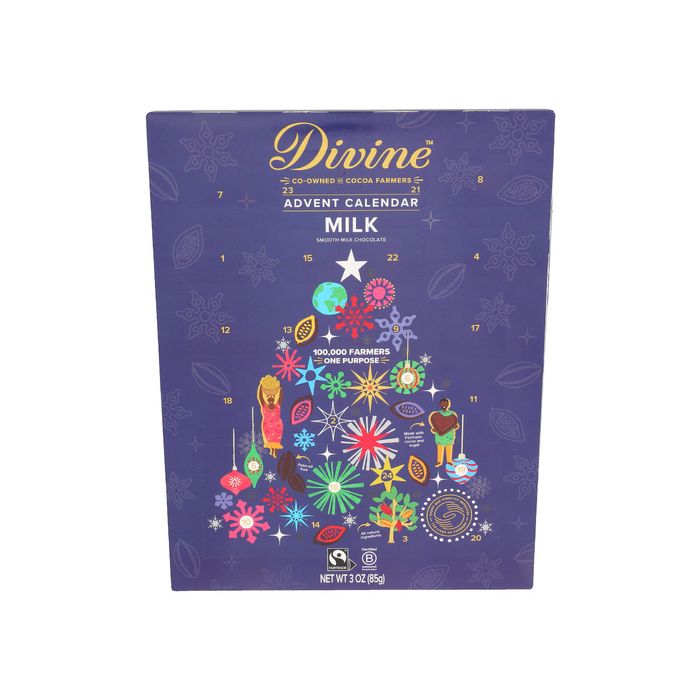 DIVINE CHOCOLATE: Advent Calendar Milk Chocolate, 3 oz