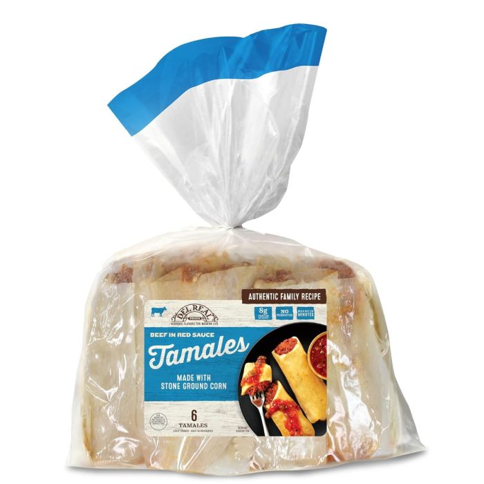 DEL REAL FOODS: Beef in Red Sauce Tamales, 24 oz