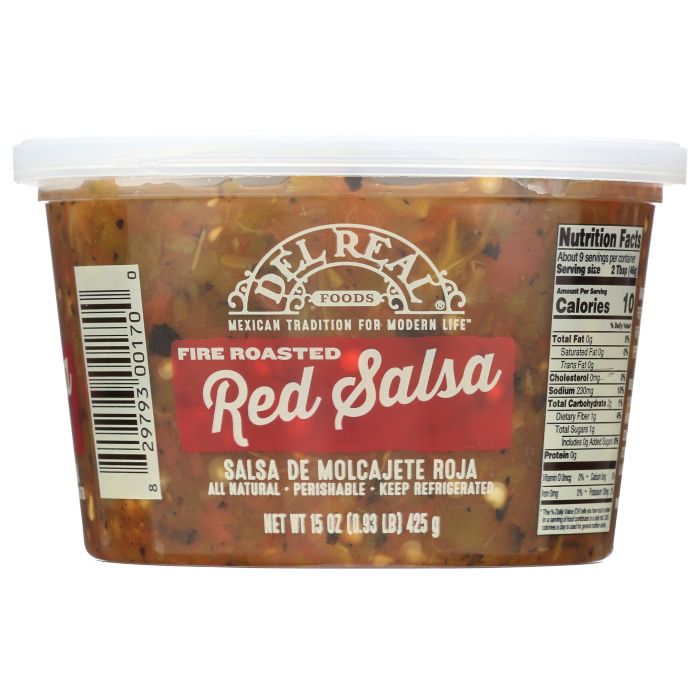DEL REAL FOODS: Fire Roasted Hot Red Salsa, 15 oz