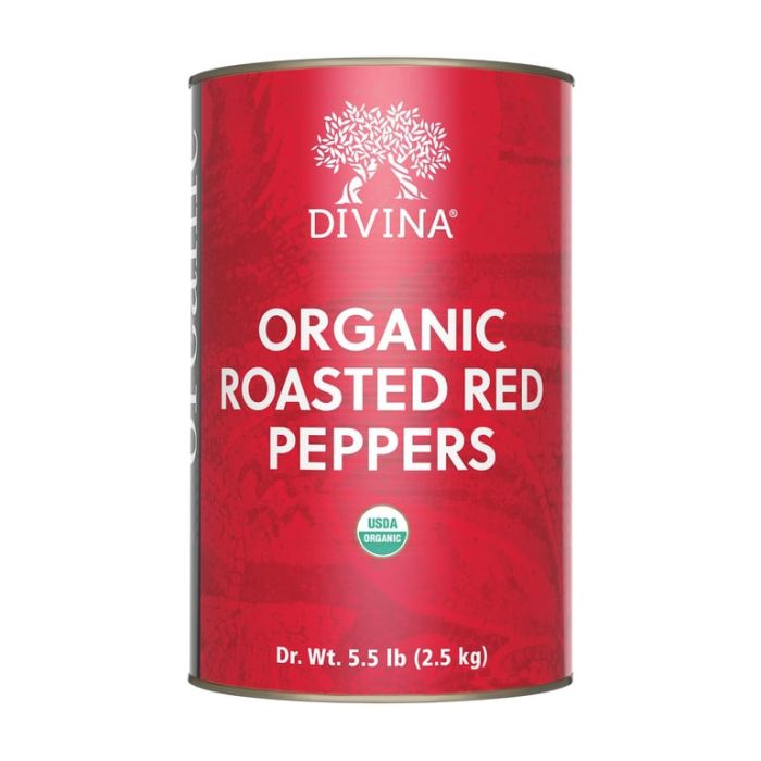 DIVINA: Organic Roasted Red Pepper, 5.5 lb