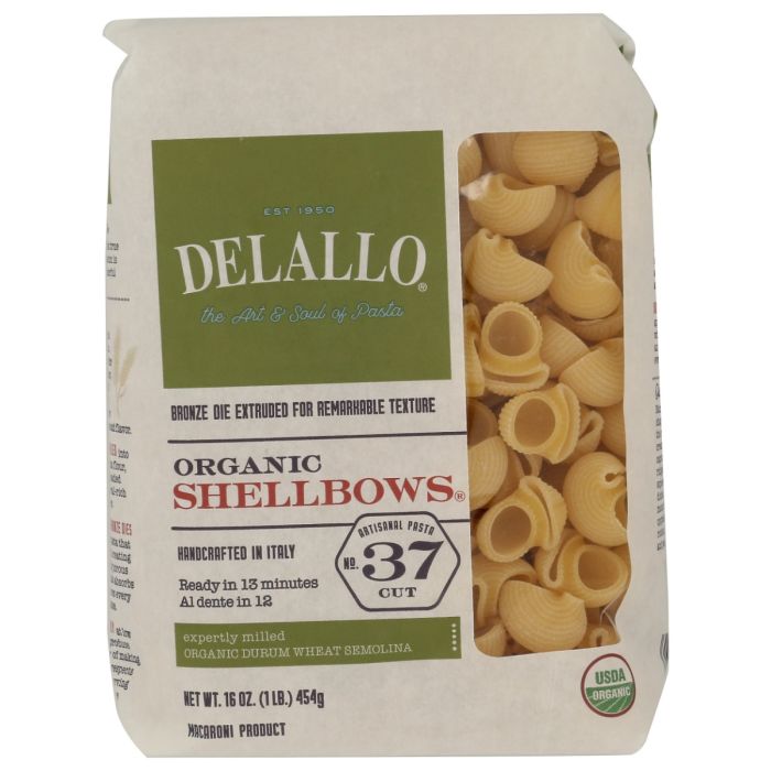 DELALLO: Organic Shellbows Pasta, 16 oz