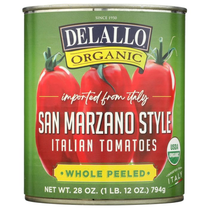 DELALLO: Organic San Marzano Style Whole Tomatoes, 28 oz