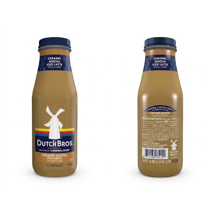DUTCH BROS: Caramel Mocha Iced Latte, 13.7 fo