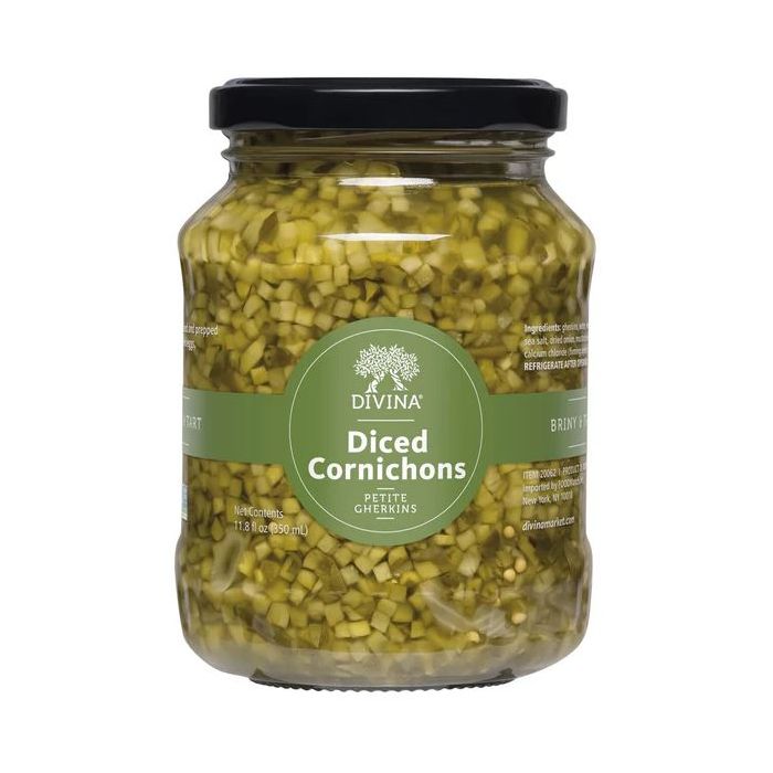 DIVINA: Diced Cornichons, 11.8 oz