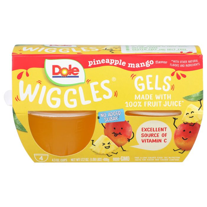 DOLE: Pineapple Mango Fruit Gels 4 Count, 17.2 oz