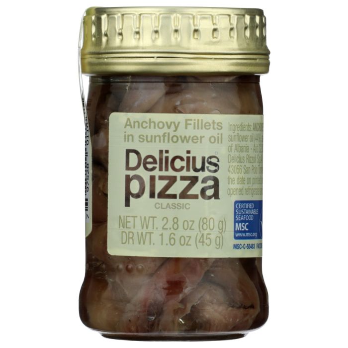 DELICIUS: Anchovy Fillets Pizza in Sunflower Oil, 2.8 oz