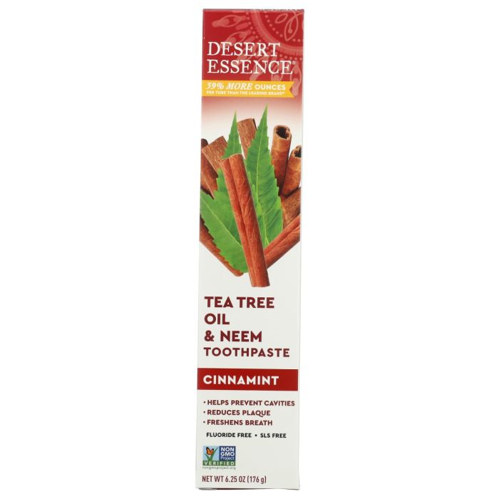 DESERT ESSENCE: Neem Toothpaste Cinnamint, 6.25 oz