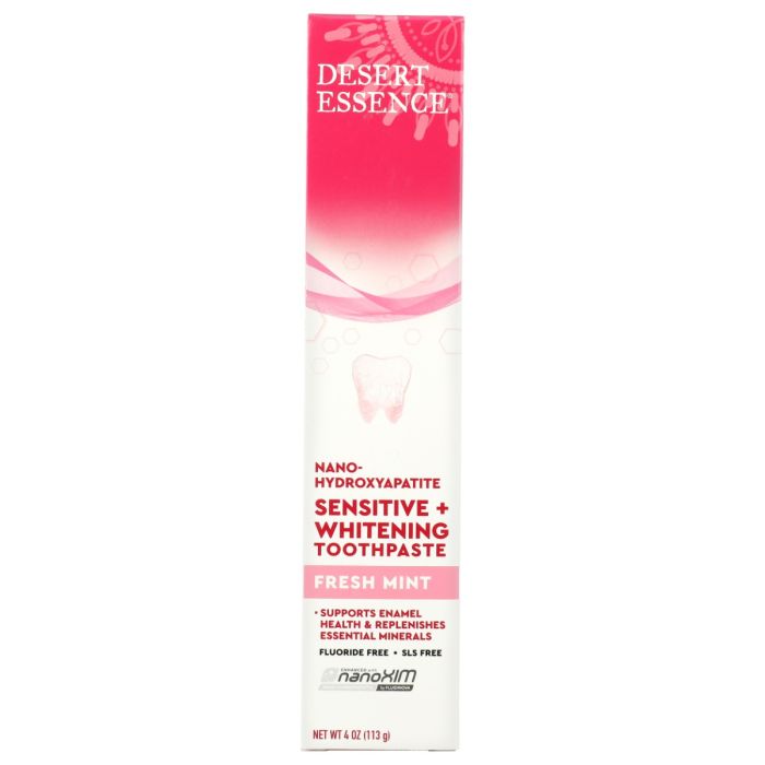 DESERT ESSENCE: Nano Whitening and Sensitive Toothpaste, 4 oz