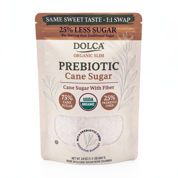 DOLCA: Organic Slim Prebiotic Cane Sugar, 1.5 lb