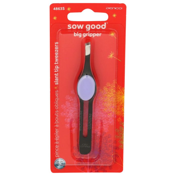 DENCO: Big Gripper Slant Tip Tweezers, 1 ea