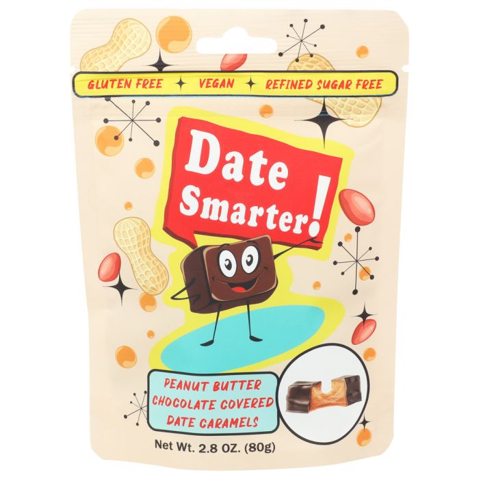 DATE SMARTER: Peanut Butter Chocolate Covered Date Caramels, 2.8 oz
