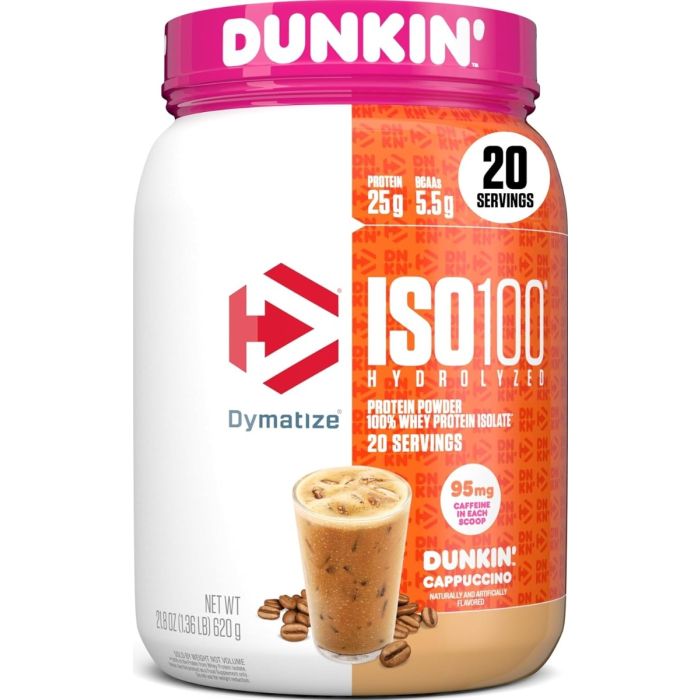 DYMATIZE: ISO100 Dunkin Cappuccino Protein Powder, 21.5 oz