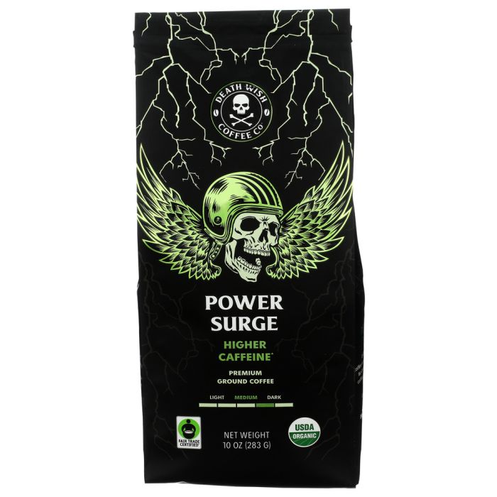 DEATH WISH COFFEE: Power Surge Ground Coffee, 10 oz