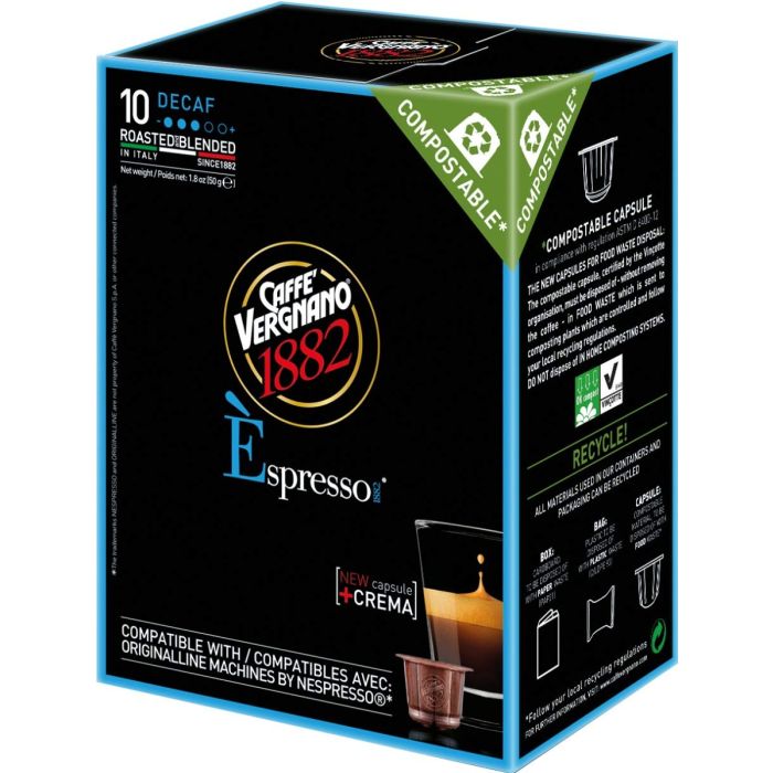 CAFE VERGNANO: Espresso Decaf Capsule, 4.94 oz