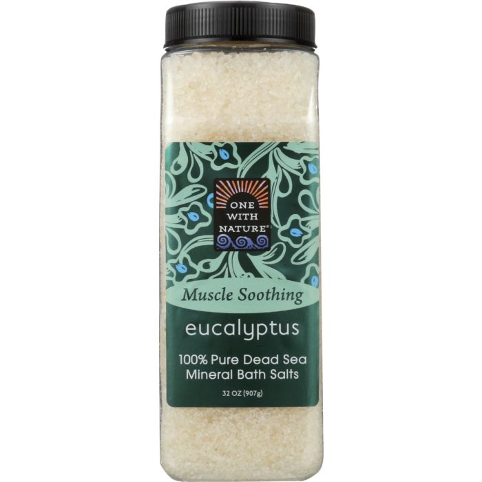 ONE WITH NATURE: Muscle Soothing Eucalyptus Dead Sea Mineral Bath Salt, 32 oz