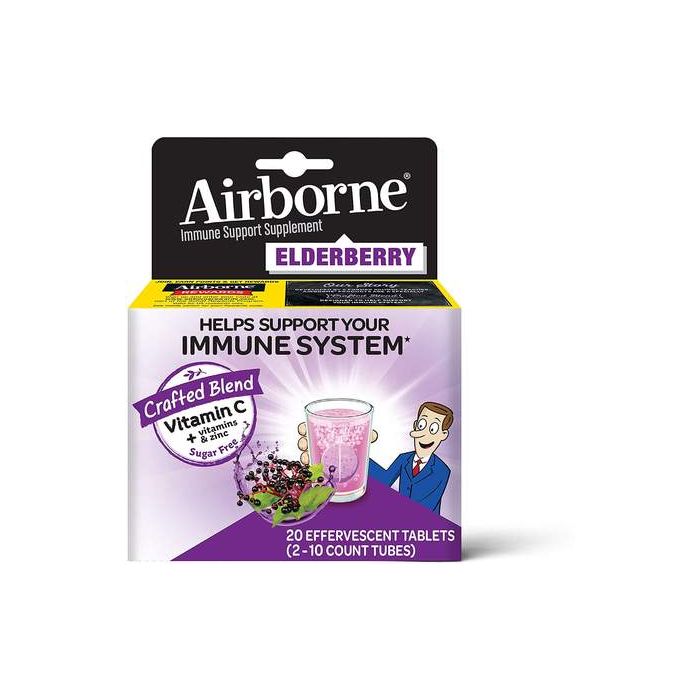 AIRBORNE: Elderberry Immune Support Effervescent Tablets, 20 tb