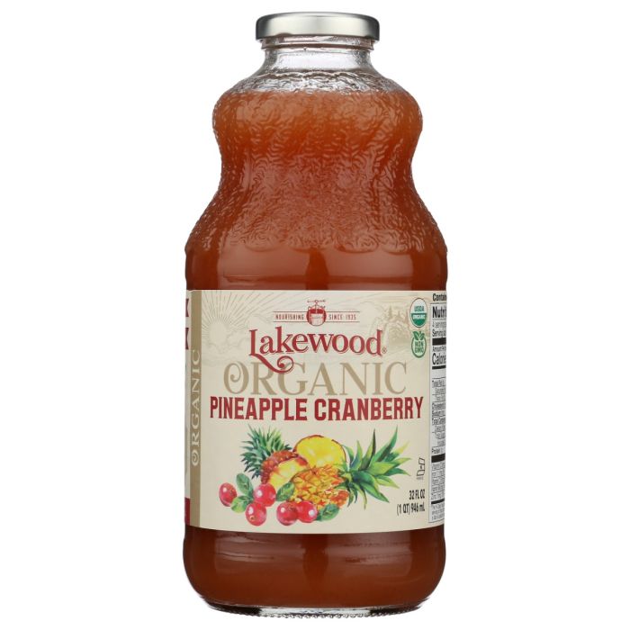 LAKEWOOD: Organic Pineapple Cranberry Juice, 32 fo
