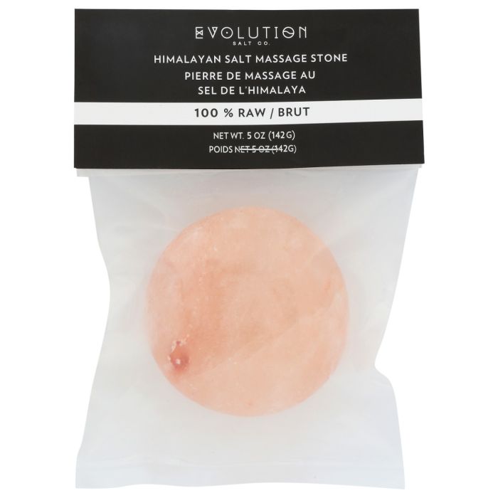 EVOLUTION SALT: Himalayan Salt Massage Round Flat Stone, 10 oz
