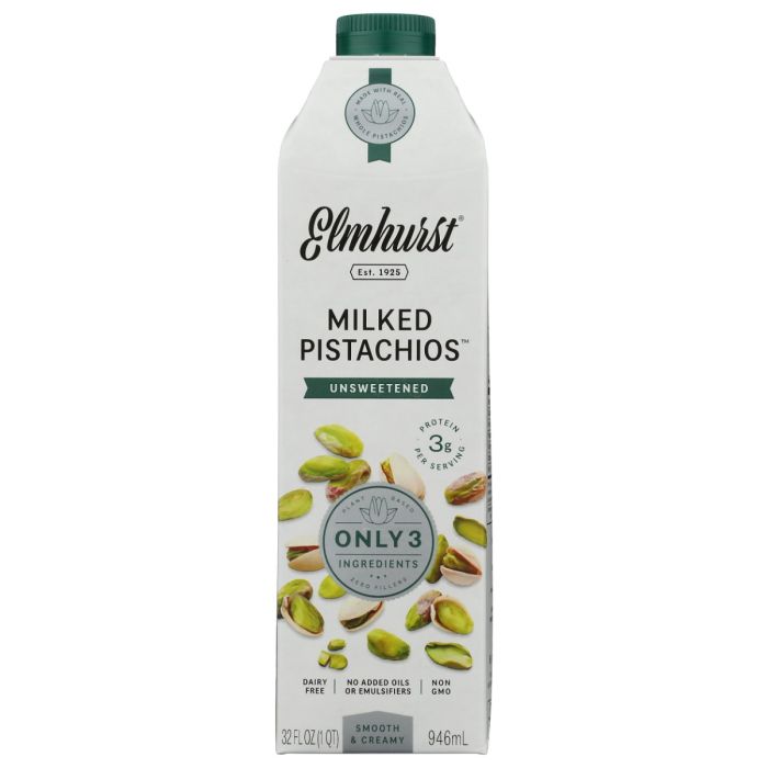 ELMHURST: Unsweetened Pistachio Milk, 32 fo