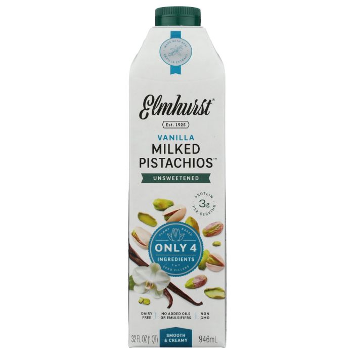 ELMHURST: Unsweetened Vanilla Pistachio Milk, 32 fo